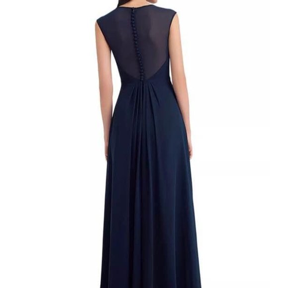 Bill Levkoff Dusty Blue Bridesmaid Dress Size 6 - Picture 5 of 6